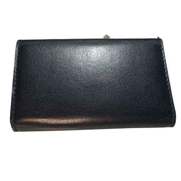 Chloe Black Brown Leather 6 Key Card Holder Snap Closure - Picture 2 of 13